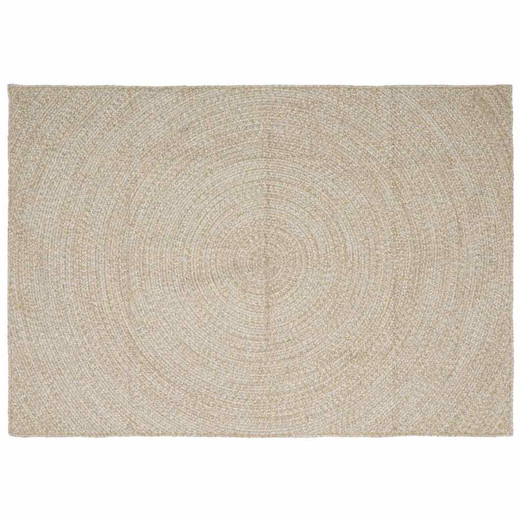 Vidaxl gebied tapijt natuurlijk en wit 240 x 340 cm jute
