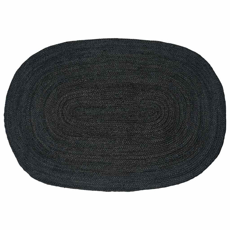 Vidaxl vloerkleden donkergrijs 122 x 183 cm jute