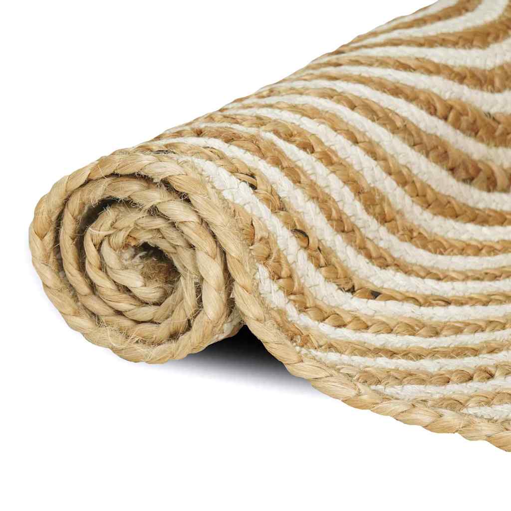 Vidaxl vloerkleed natuurlijk en wit 60 x 110 cm jute