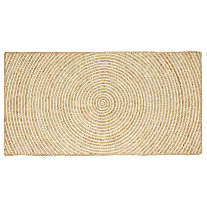 Vidaxl vloerkleed natuurlijk en wit 60 x 110 cm jute