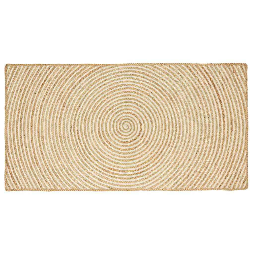 Vidaxl gebied tapijt wit 80 x 150 cm jute
