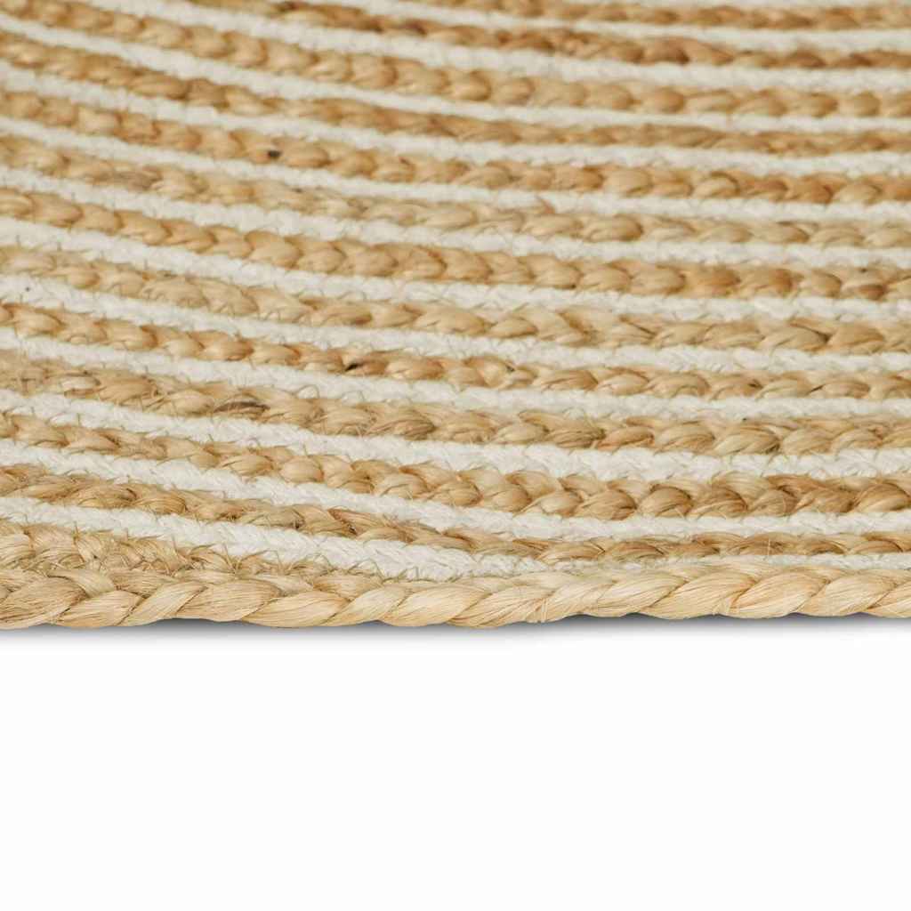 Vidaxl vloerkleed natuurlijk en wit 80 x 400 cm jute