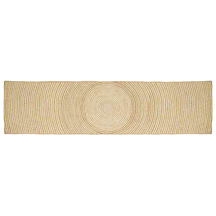 Vidaxl vloerkleed natuurlijk en wit 80 x 400 cm jute