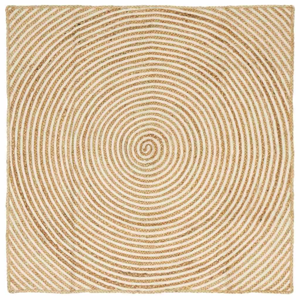 Vidaxl gebied tapijt wit 120 x 120 cm jute
