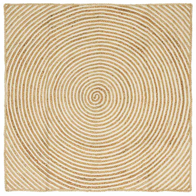 Vidaxl gebied tapijt wit 120 x 120 cm jute
