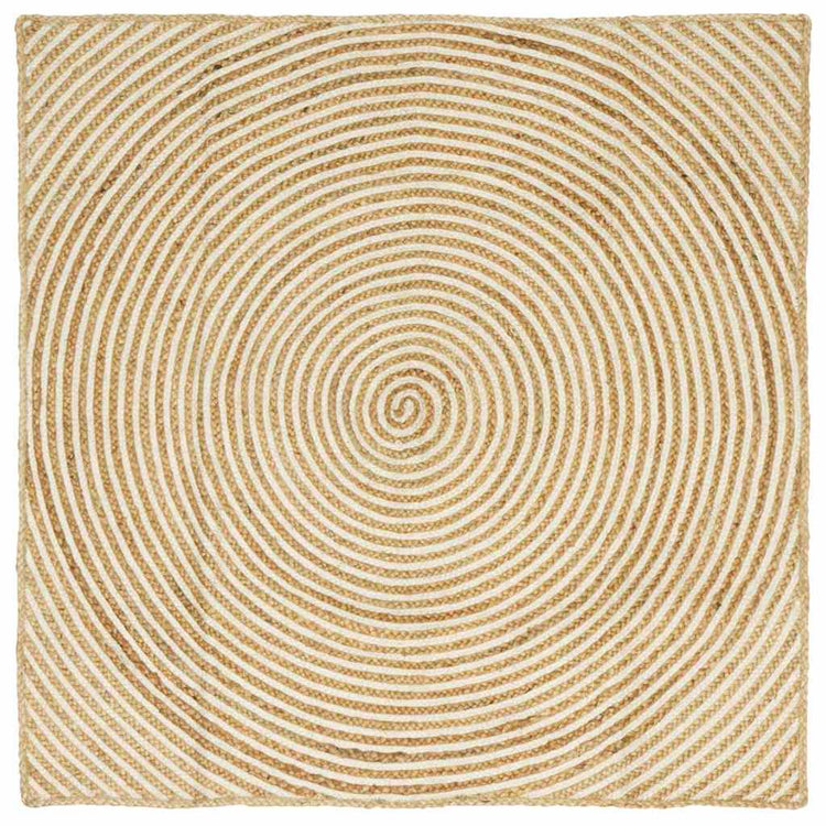 Vidaxl gebied tapijt wit 120 x 120 cm jute