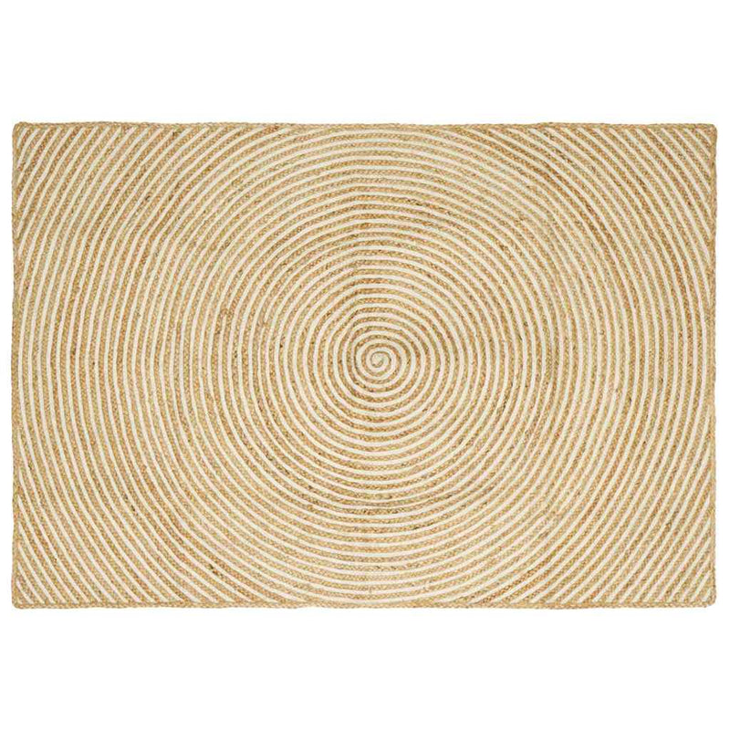 Vidaxl vloerkleed natuurlijk en wit 120 x 170 cm jute
