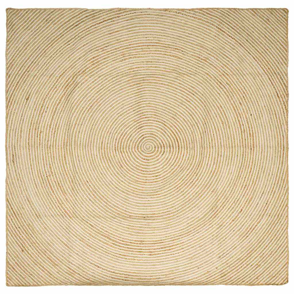 Vidaxl gebied tapijt wit 240 x 240 cm jute