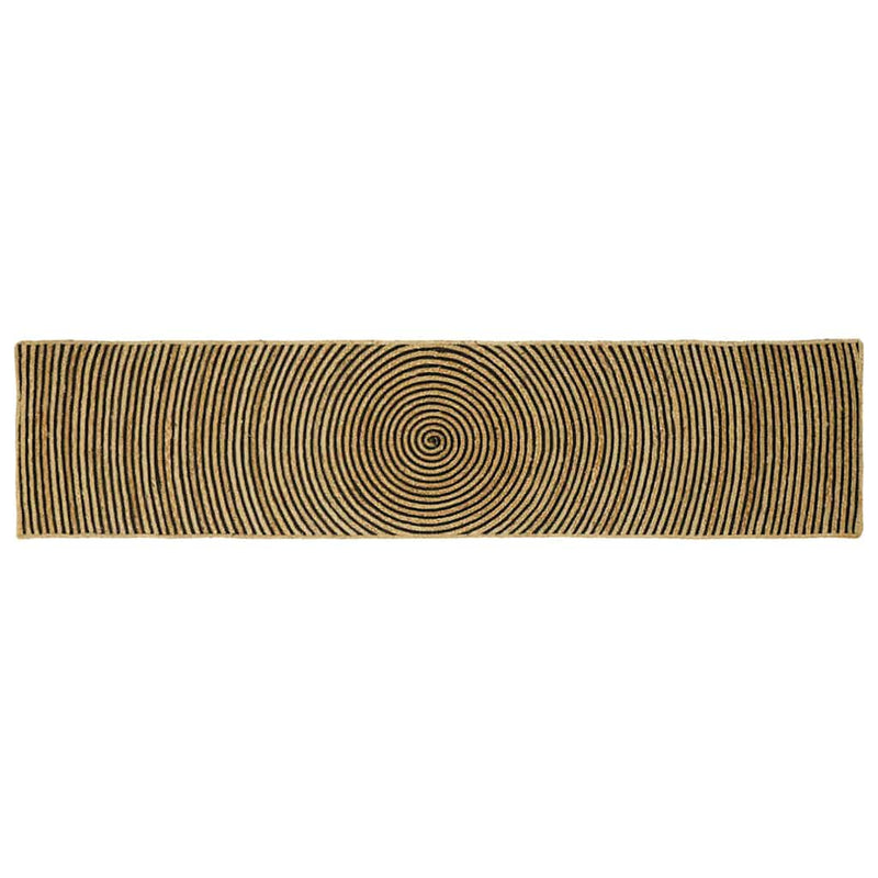 Vidaxl vloerkleed natuurlijk en zwart 60 x 300 cm jute
