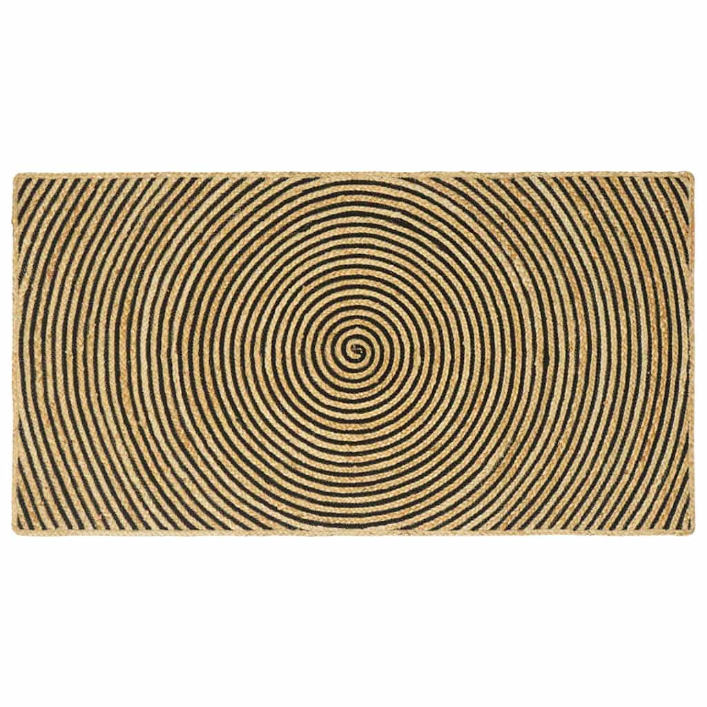 Vidaxl gebied tapijt zwart 80 x 150 cm jute