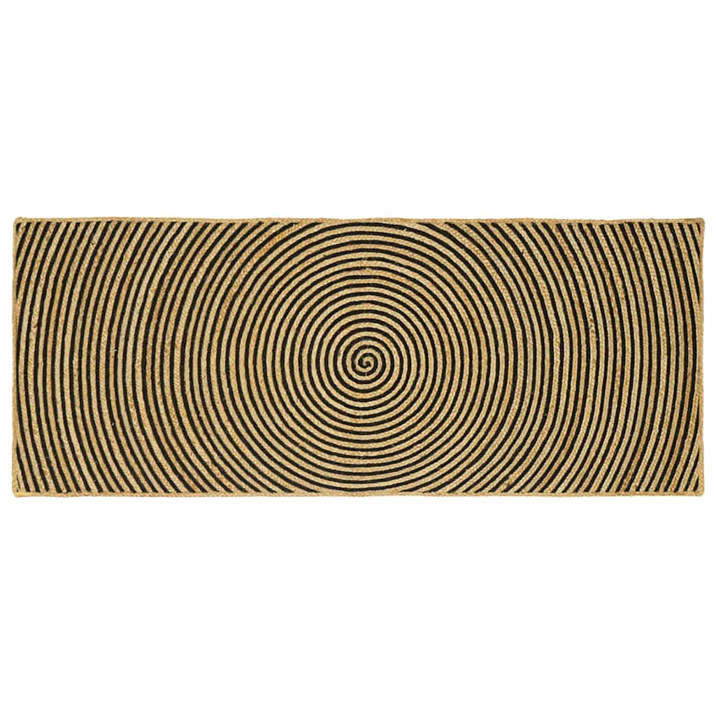 Vidaxl gebied tapijt zwart 80 x 200 cm jute