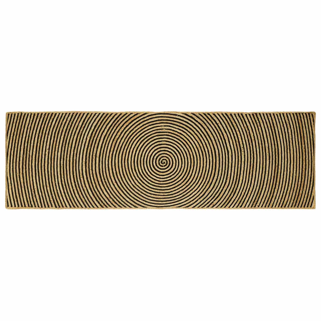 Vidaxl gebied tapijt zwart 80 x 250 cm jute