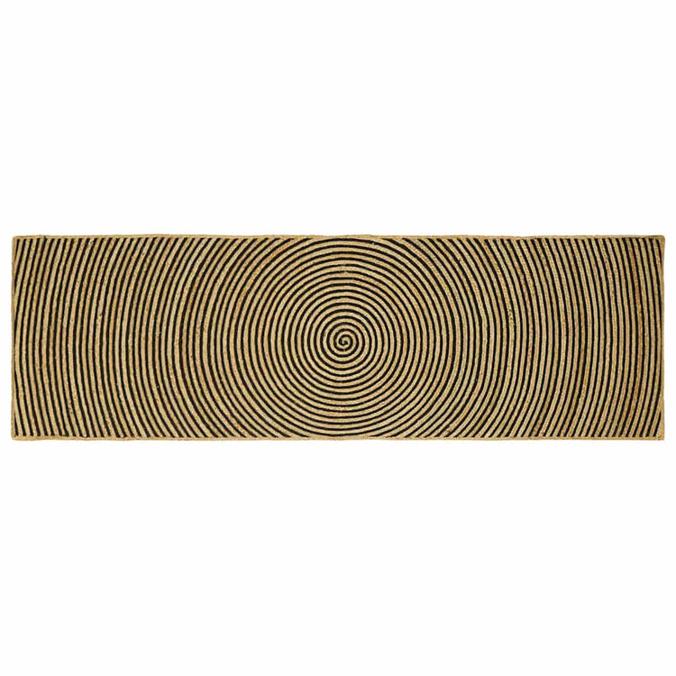 Vidaxl gebied tapijt zwart 80 x 250 cm jute