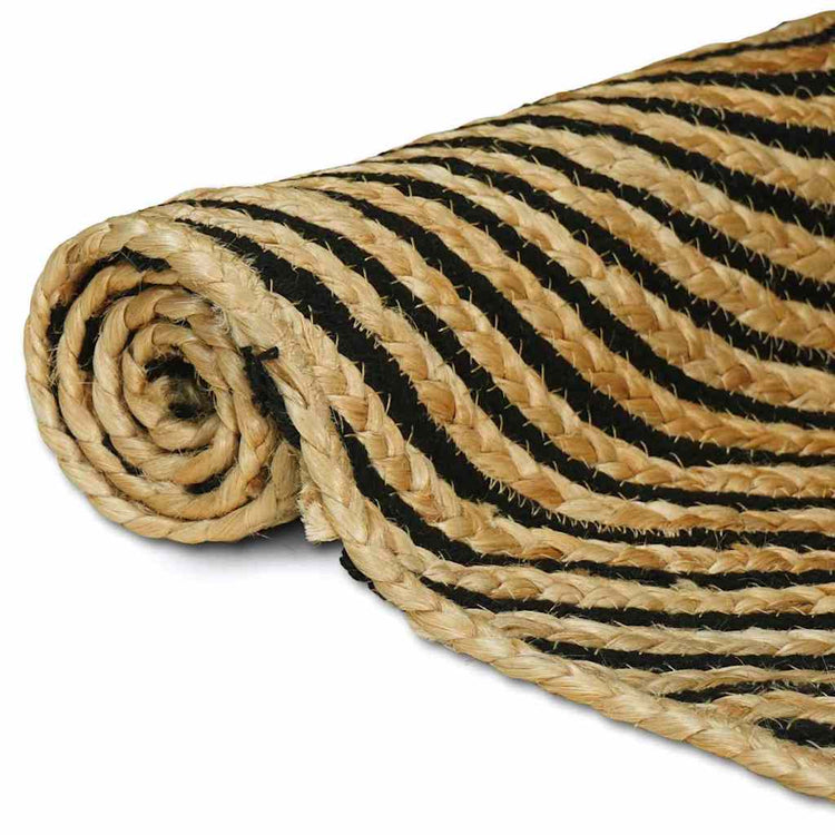 Vidaxl gebied tapijt zwart 80 x 300 cm jute
