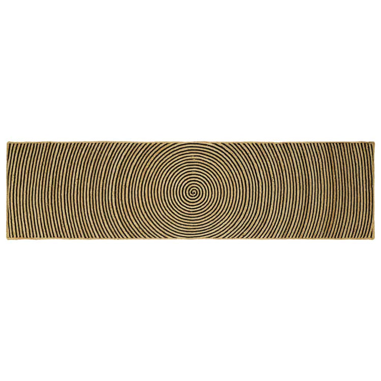 Vidaxl gebied tapijt zwart 80 x 300 cm jute