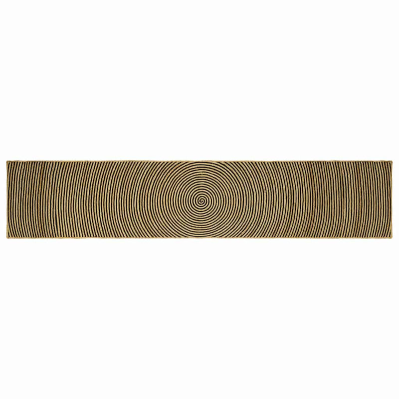 Vidaxl vloerkleed natuurlijk en zwart 80 x 400 cm jute