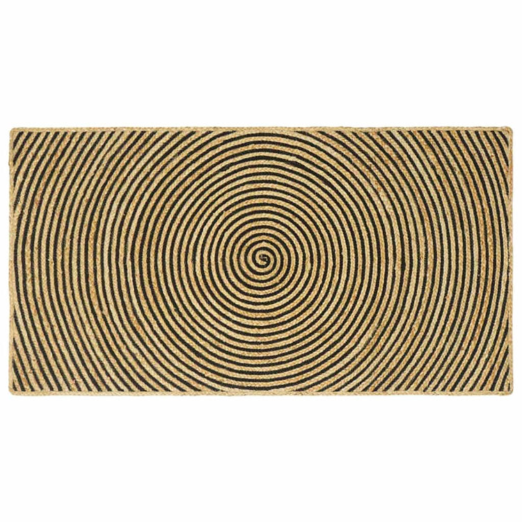 Vidaxl gebied tapijt zwart 100 x 200 cm jute