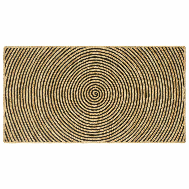 Vidaxl vloerkleed natuurlijk en zwart 100 x 200 cm jute