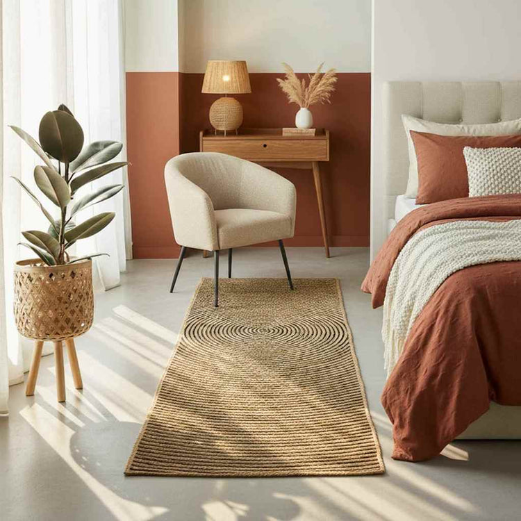 Vidaxl gebied tapijt zwart 100 x 200 cm jute