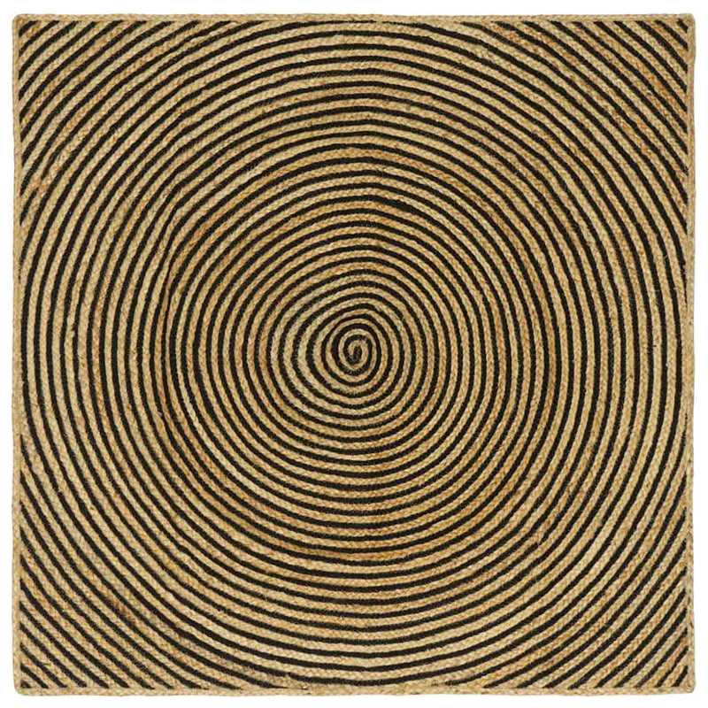 Vidaxl vloerkleed natuurlijk en zwart 120 x 120 cm jute