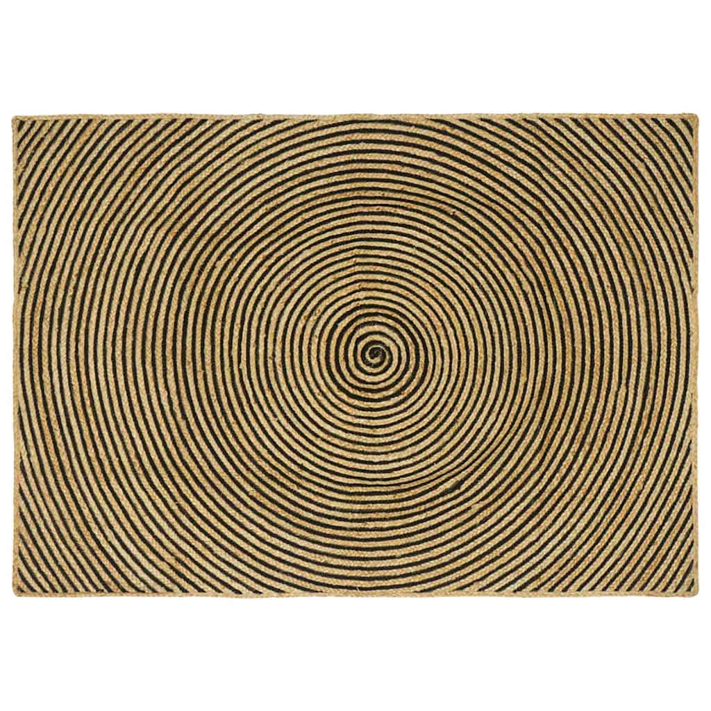 Vidaxl gebied tapijt zwart 120 x 170 cm jute