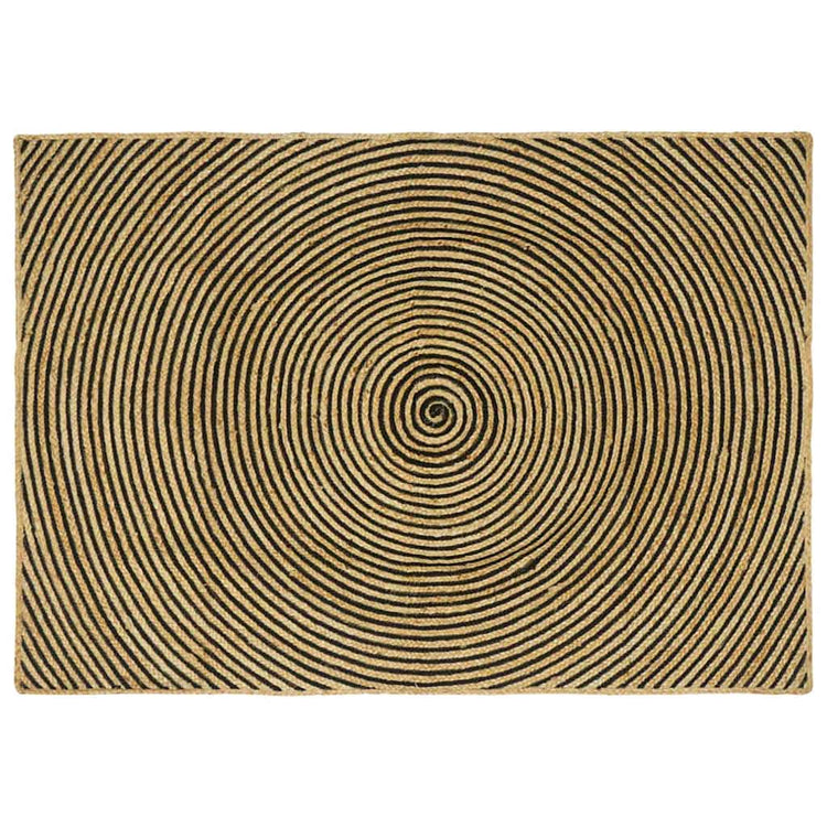 Vidaxl gebied tapijt zwart 120 x 170 cm jute