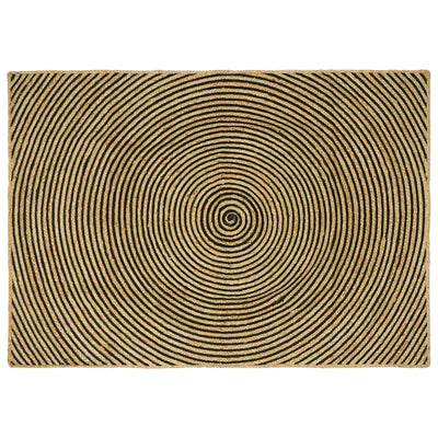Vidaxl gebied tapijt zwart 140 x 200 cm jute