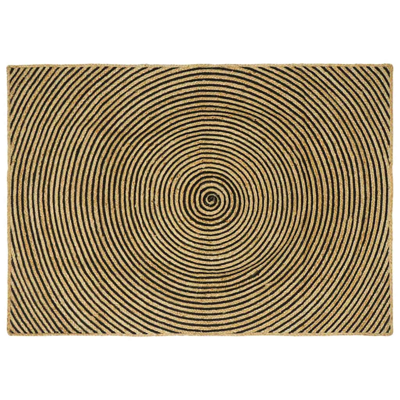 Vidaxl vloerkleed natuurlijk en zwart 140 x 200 cm jute