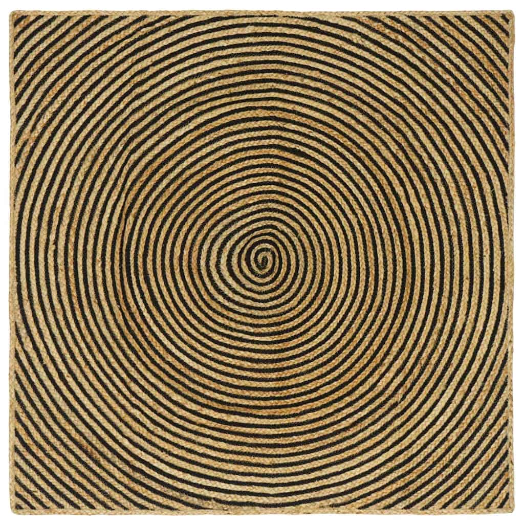 Vidaxl gebied tapijt zwart 160 x 160 cm jute