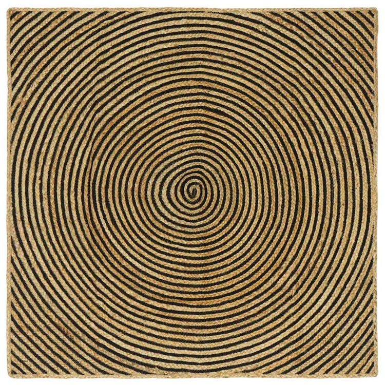 Vidaxl gebied tapijt zwart 160 x 160 cm jute