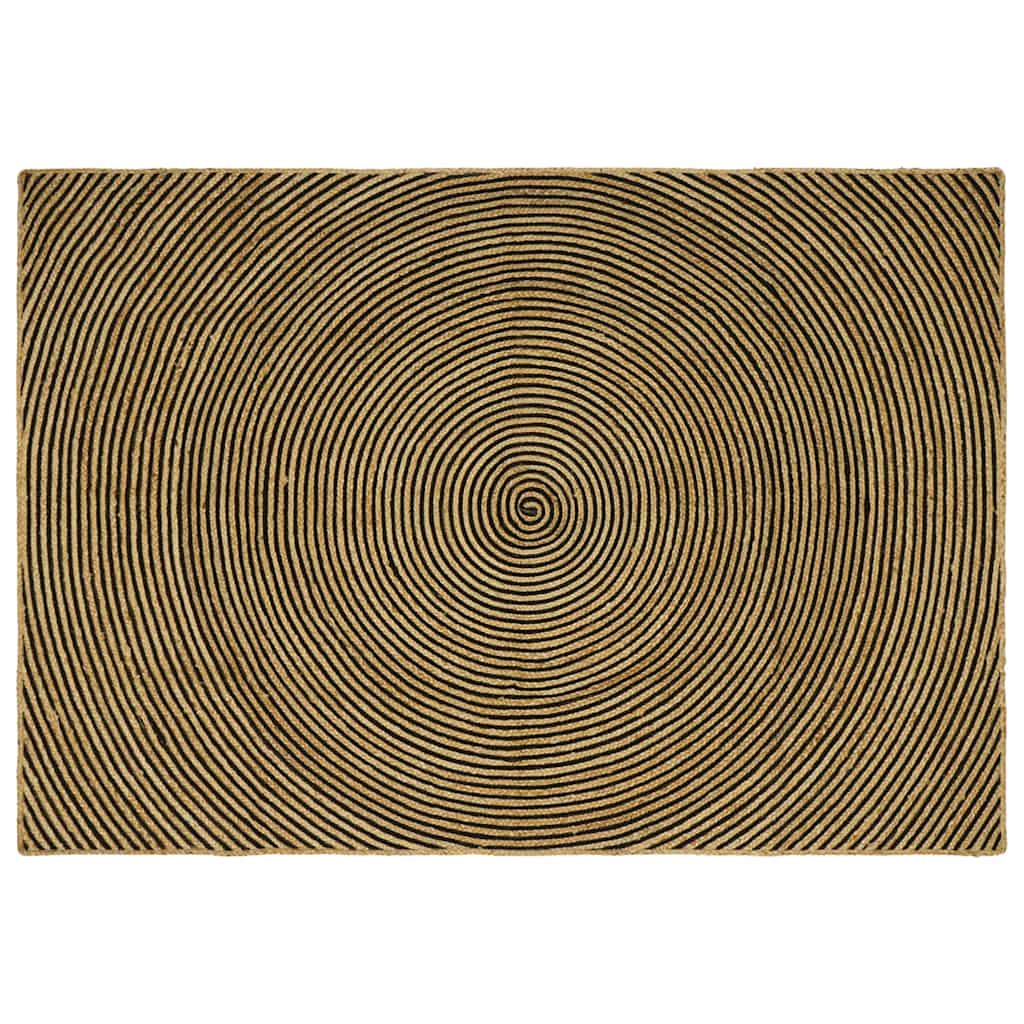 Vidaxl gebied tapijt zwart 160 x 230 cm jute