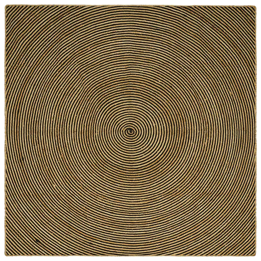 Vidaxl gebied tapijt zwart 300 x 300 cm jute