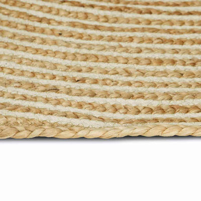 Vidaxl gebied tapijt natuurlijk en wit 122 x 183 cm jute