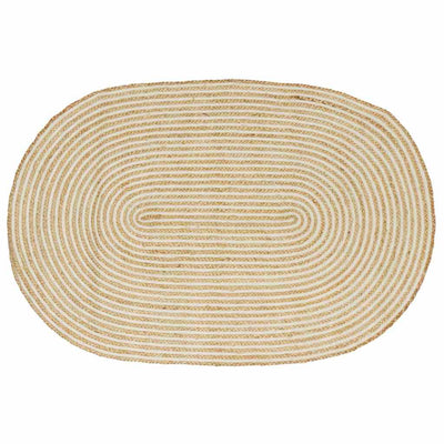 Vidaxl gebied tapijt natuurlijk en wit 122 x 183 cm jute