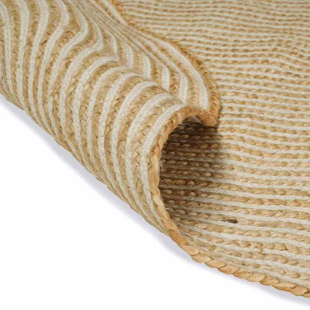 Vidaxl vloerkleed natuurlijk en wit 152 x 245 cm jute