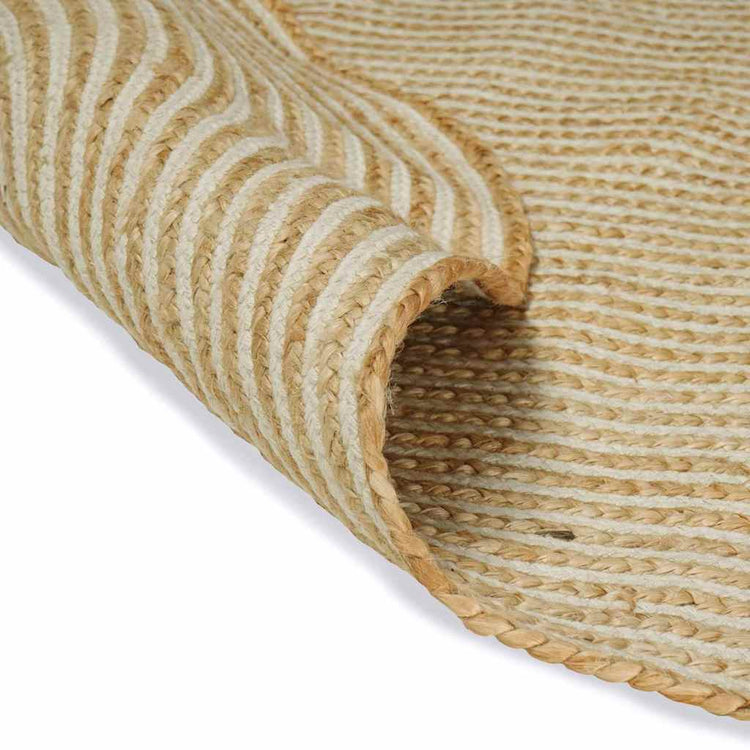 Vidaxl gebied tapijt natuurlijk en wit 205 x 305 cm jute