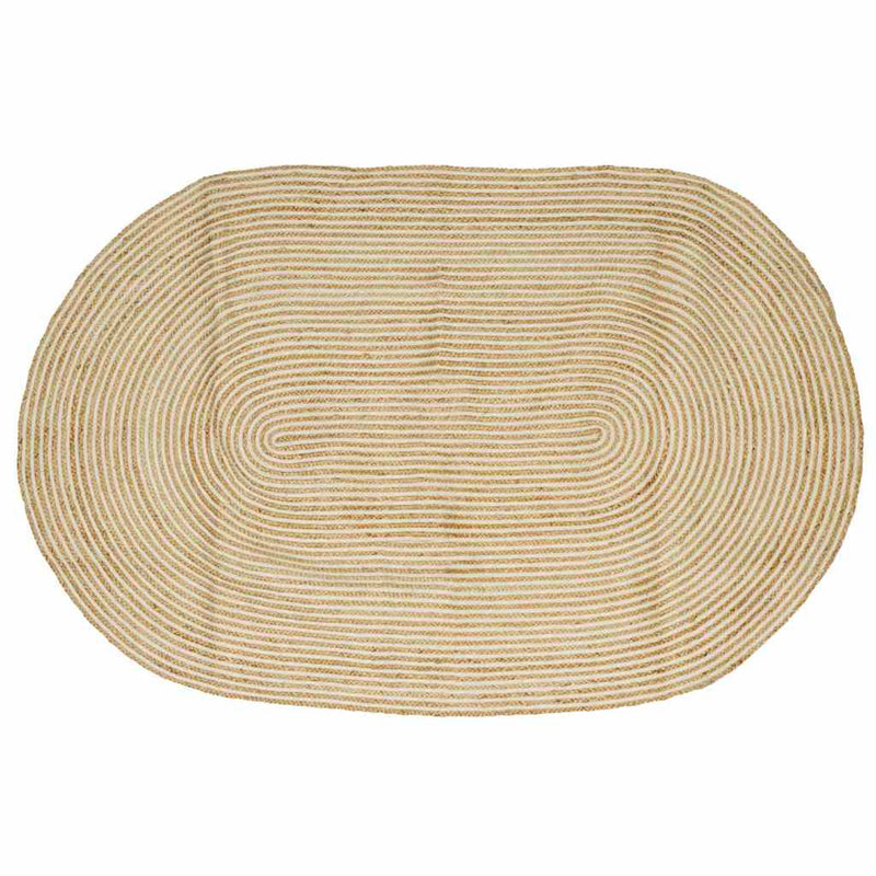 Vidaxl vloerkleed natuurlijk en wit 205 x 305 cm jute