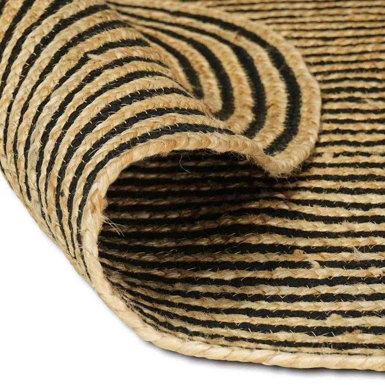 Vidaxl vloerkleed natuurlijk en zwart 100 x 152 cm jute