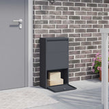 Vidaxl pakket inwerp box met opslag antraciet 44 x 22 x 82 cm staal - afbeelding 1