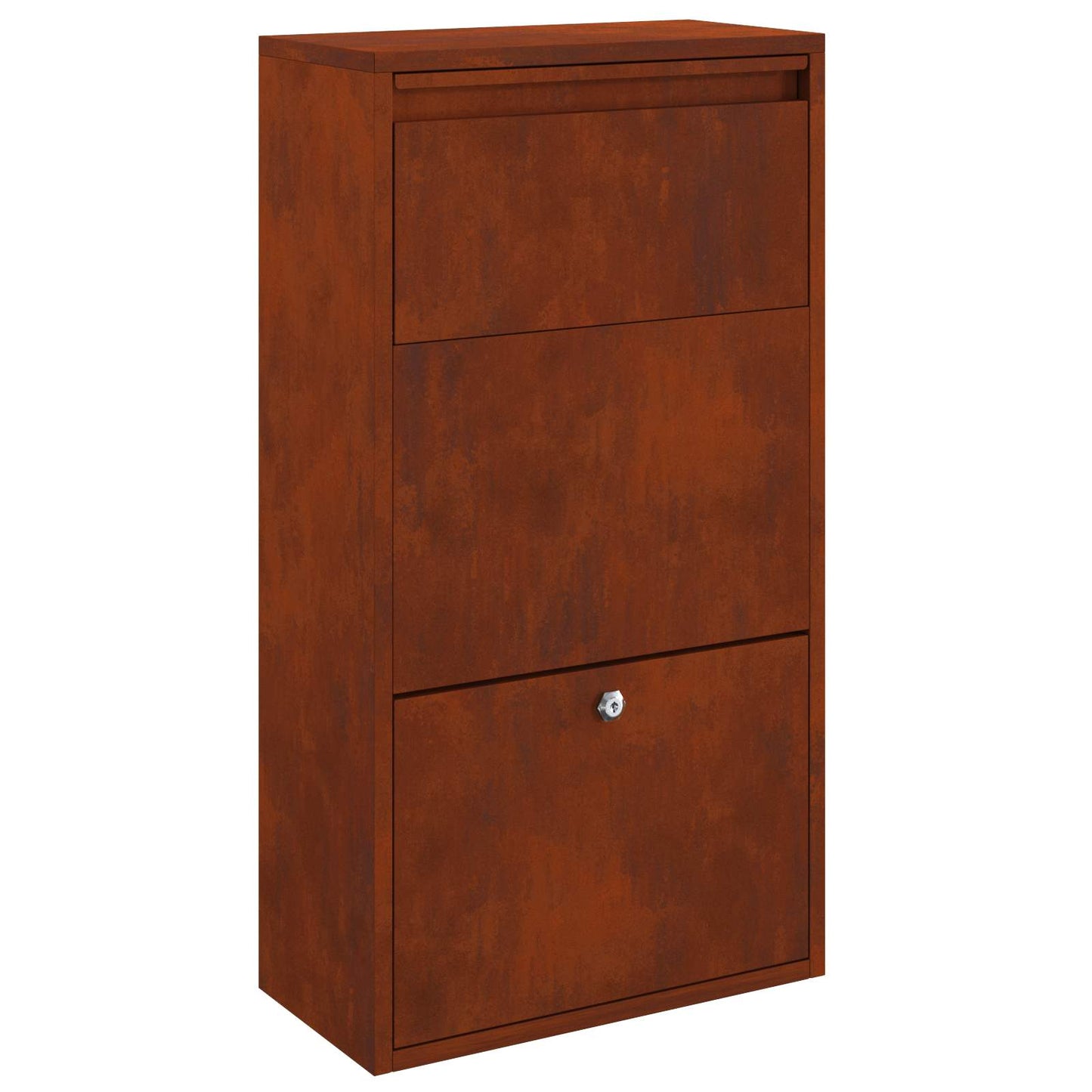 Vidaxl pakket inwerp box met slot roestig 44 x 22 x 82 cm cortenstaal