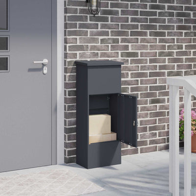 Vidaxl pakket inwerp box met slot antraciet 44,5 x 29 x 110,5 cm staal