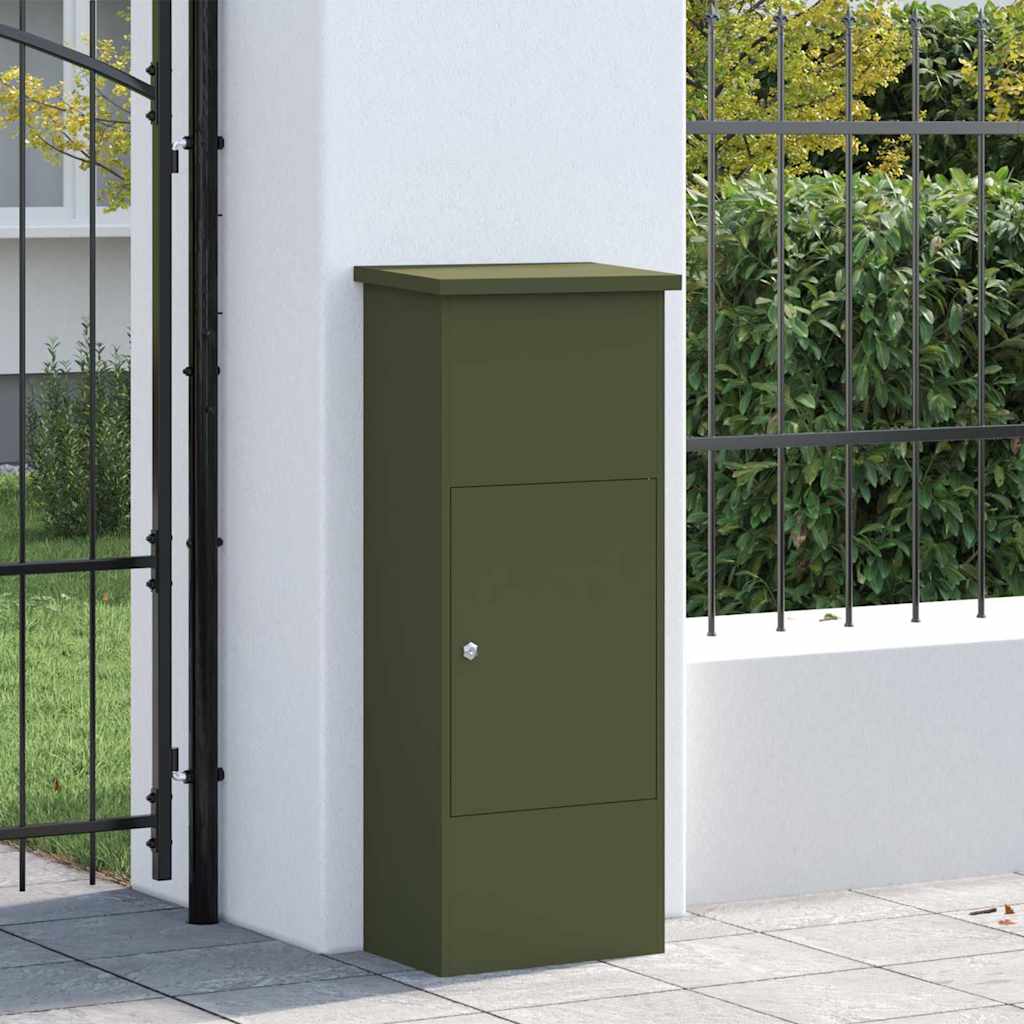 Vidaxl pakket inwerp box olijfgroen 44,5 x 29 x 110,5 cm staal