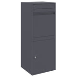 Vidaxl pakket inwerp box met opslag antraciet 41 x 38 x 103 cm staal - afbeelding 2