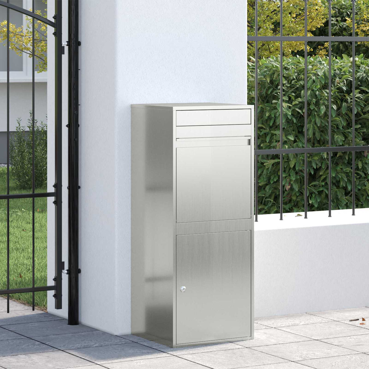 Vidaxl pakket inwerp box zilver 41 x 38 x 103 cm gegalvaniseerd staal