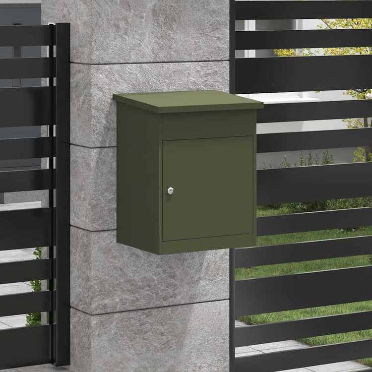 Vidaxl pakket inwerp box met opslag olijfgroen 47,5 x 38 x 59 cm staal