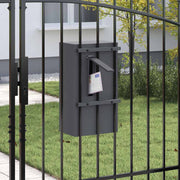 Vidaxl brievenbus met opslag met slot antraciet 30 x 20 x 55 cm staal - afbeelding 3