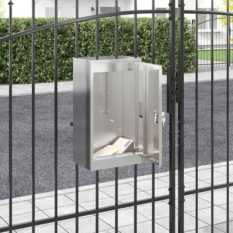 Vidaxl brievenbus met opslag zilver 30 x 20 x 55 cm roestvrij staal