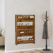 Vidaxl schoenenkast 2 st 80 x 18 x 60 cm bewerkt hout oud hout - afbeelding 1