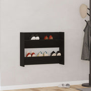 Vidaxl schoenenkast 82 x 18 x 60 cm bewerkt hout zwart eiken - afbeelding 1