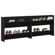 Vidaxl schoenenkast 2 st 83 x 18 x 60 cm bewerkt hout zwart eiken - afbeelding 3
